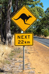 Kangaroo crossing sign in Australia.