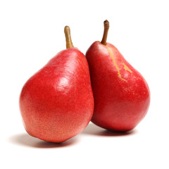 Red pear isolated on white background 