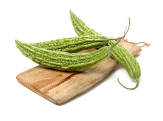 Bitter melon on white background