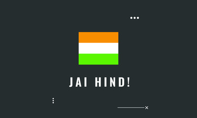 Jai Hind with Indian Flag Poster