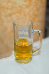 Glass of beer on the table