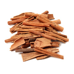 Cinnamon on a white background