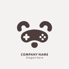 Conceptual logo design template of game console joystick and panda head. © Antonio Kalini