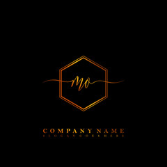 Fototapeta na wymiar MO Initial luxury handwriting logo vector