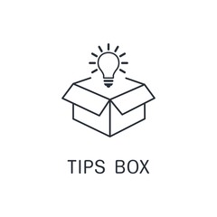 Box of tips. Vector linear icon on a white background.