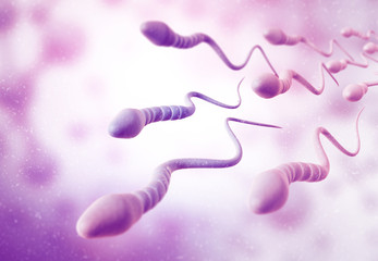 Sperm cells on Scientific background.