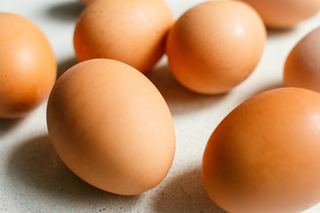 Chicken eggs isolated on white background.
