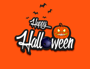 Happy halloween and bowling ball