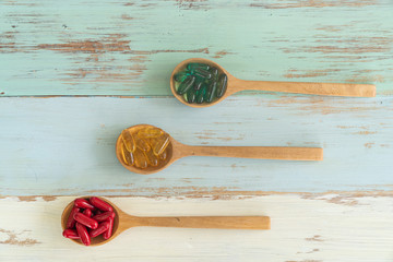 Medicine on spoons