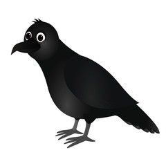 Grey Crow - Cartoon Vector Image