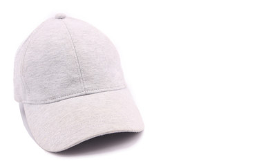 White baseball cap isolated on white background.