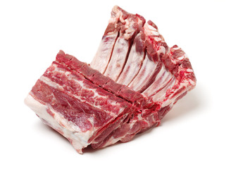 Raw Pork Ribs Isolated On White Background