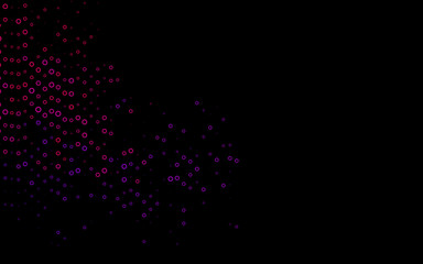 Dark Purple vector layout with circle shapes. Illustration with set of shining colorful abstract circles. Pattern of water, rain drops.