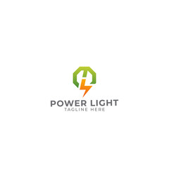 power with abstract letters M and L logo vector icon illustration