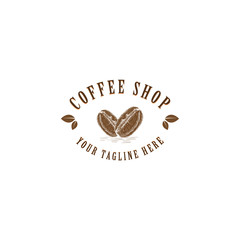 coffee shop logo vector icon illustration