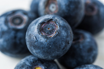 Macro photography of fresh organic blueberries