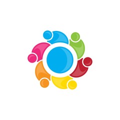 Concept design for colorful vector community people