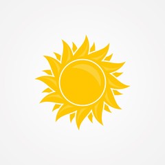 Creative, illustration of sun vector isolated summer icon design on the white background