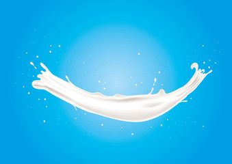 Obraz na płótnie Canvas Realistic Splash Of Milk Or Cream. CMYK Vector illustration. Easy to print. Customizable, Easy to edit and change colors.