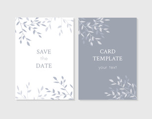 Vector layout of wedding invitation with flowers