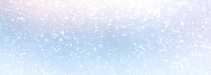 Subtle snowfall soft abstract pattern. Light winter pastel illustration. Pure outside blurred background. Empty transparent cool template.
