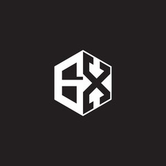 GX Logo monogram hexagon with black background negative space style