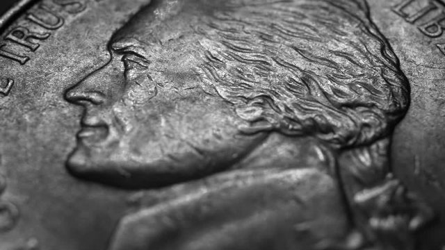 Close up of a detailed old coinso;iu