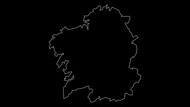 Galicia Spain region map outline animation
