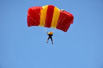paratroopers a parachute jump during training