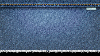 Background of Denim, blue jeans realistic texture