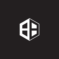 BB Logo monogram hexagon with black background negative space