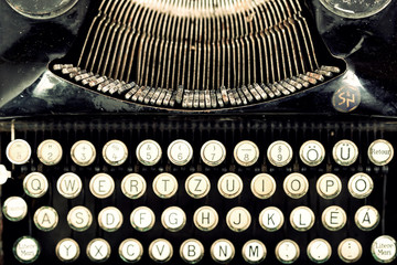 Close up of  vintage retro styled typewriter.