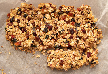 Oatmeal cookies with dried fruits.