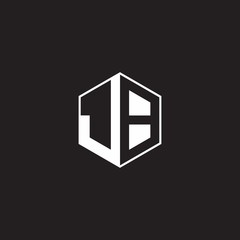 JB Logo monogram hexagon with black background negative space style