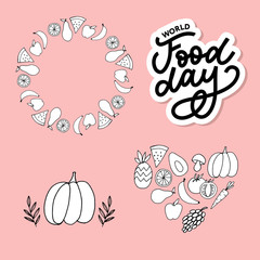 World Food Day Vector Illustration. Suitable for greeting card, poster and banner.