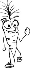 Funny comic art carrot - vector image