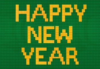 New Year Bricks Toys Background