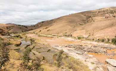 Brown river in the south of Madagascar