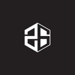 ZG Logo monogram hexagon with black background negative space style