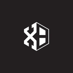 XB Logo monogram hexagon with black background negative space style
