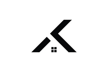 Letter K in vector for Real Estate , Property and Construction Logo design for business corporate sign. Minimal logo design template on white background.