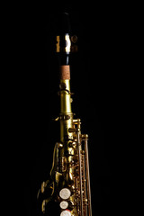 soprano saxophone on black background