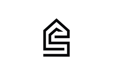 Letter S SS in vector for Real Estate , Property and Construction Logo design for business corporate sign. Minimal logo design template on white background.