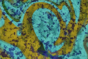 Colorful grunge abstract background with liquid effect. Swirl wave and scratched vintage elements.