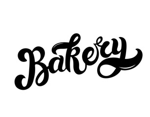 Bakery. Hand drawn lettering and illustration. Vector illustration