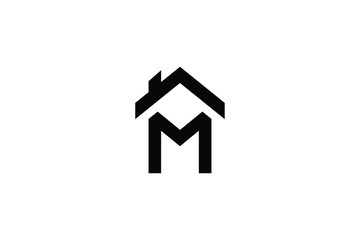 Letter M in vector for Real Estate , Property and Construction Logo design for business corporate sign. Minimal logo design template on white background.