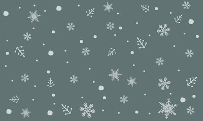Merry Christmas 2019 vector greeting illustration with snowflakes