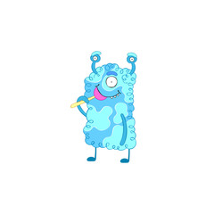 Cute colorful monster. Isolated vector object on white background. Cartoon character.