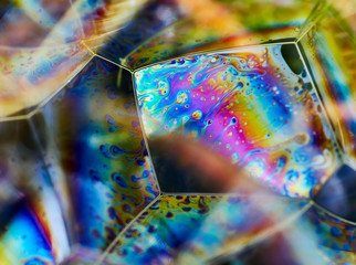 The illuminate rainbow on the bubble surface