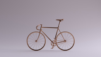 Fototapeta na wymiar Bronze Fixed Gear Racing Bike Left View 3d illustration 3d render